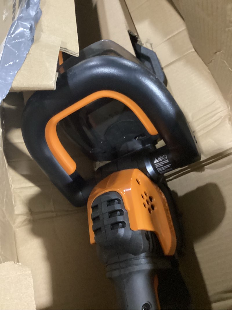 worx 22" cordless hedge trimmer, electric hedge trimmer with dual-action blades, lightweight bush tr
