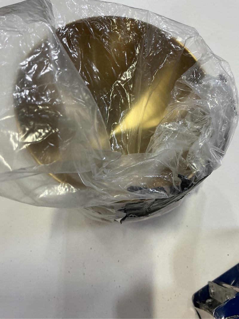 Condition photo showing Good Condition for small 5 pack gold bowls stainless steel bowls gold mixing bowls, korean stainless steel bowl purpose dish bowl cereal rice noddle snack bowl wind round sanding gold bowl for party 