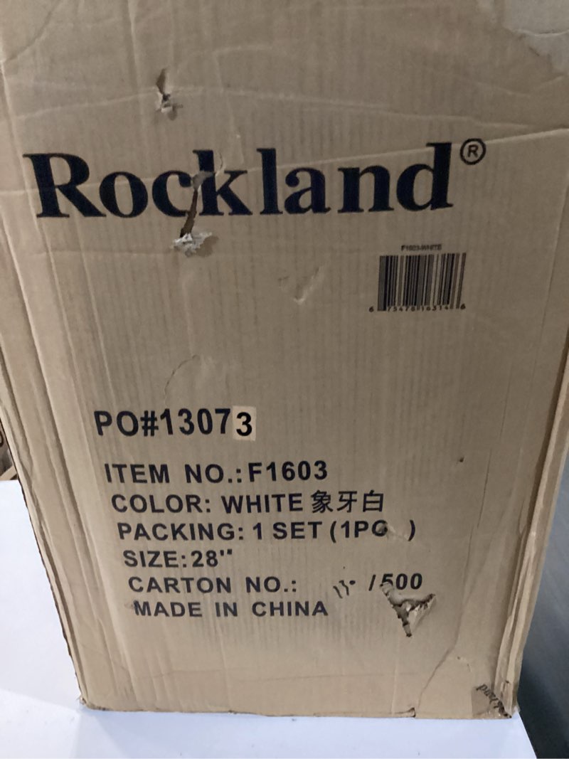 Condition photo showing New/Like New for rockland melbourne hardside expandable spinner wheel luggage, checked large 28", white white with brown trim checked large 28"