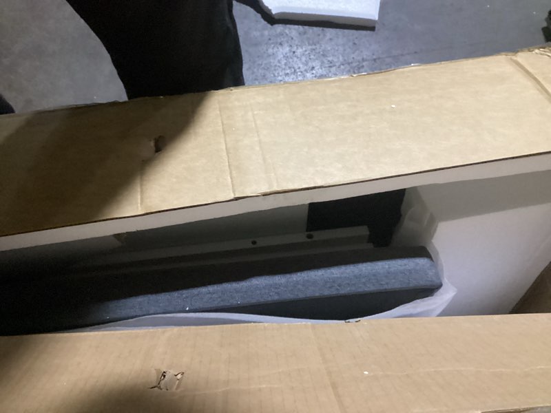 Condition photo showing As Is for Cat Litter Box Enclosure, Hidden Litter Box Cabinet Furniture with Scratch Pad, Farmhouse Indoor Cats House with Storage Layer for Hallway, Bedroom White