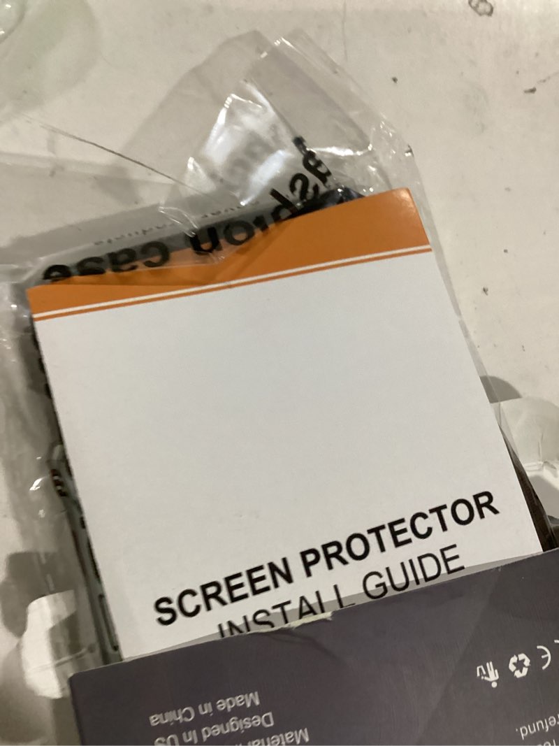 Condition photo showing As Is for deerlamn case for iphone 12/12 pro with slide camera cover+screen protector(2 packs),rotated ring kickstand military grade shockproof protective cover-black iphone 12/12 pro-6.1 inch black