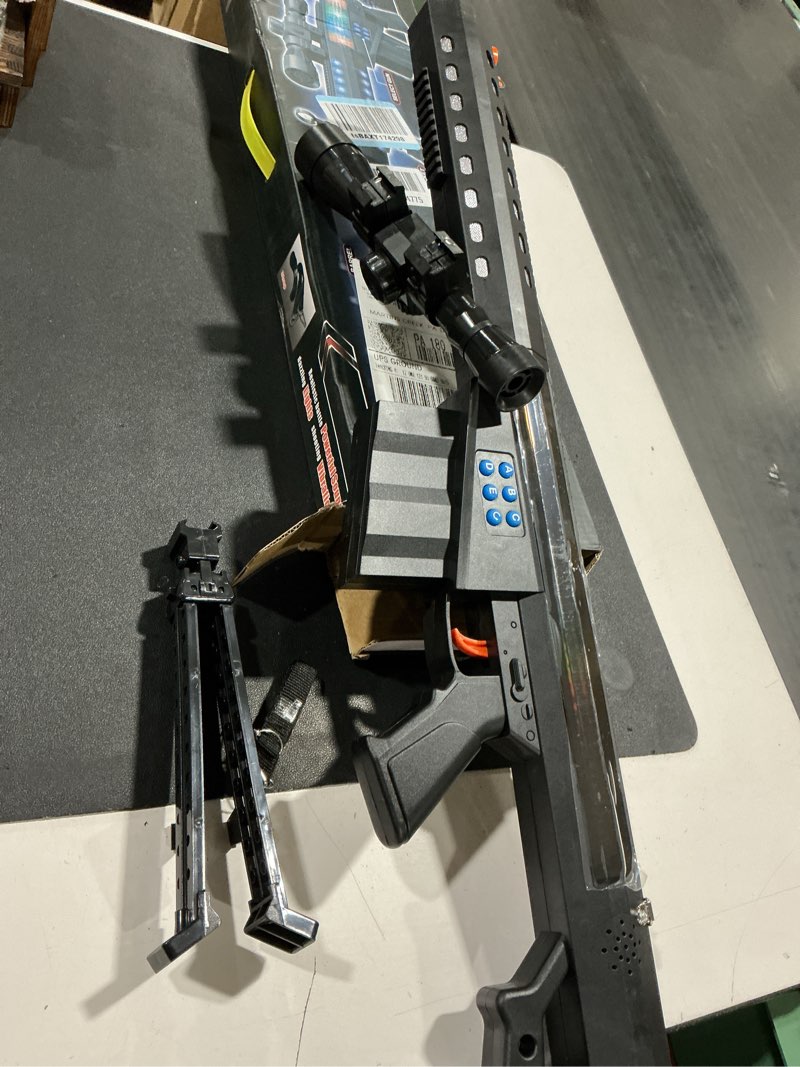 Condition photo showing Good Condition for barrett sniper rifle machine gun m82a1 toy war gun for kids boys 107cm high-powered flash electric gun with flashing lights, firing sound and vibration
