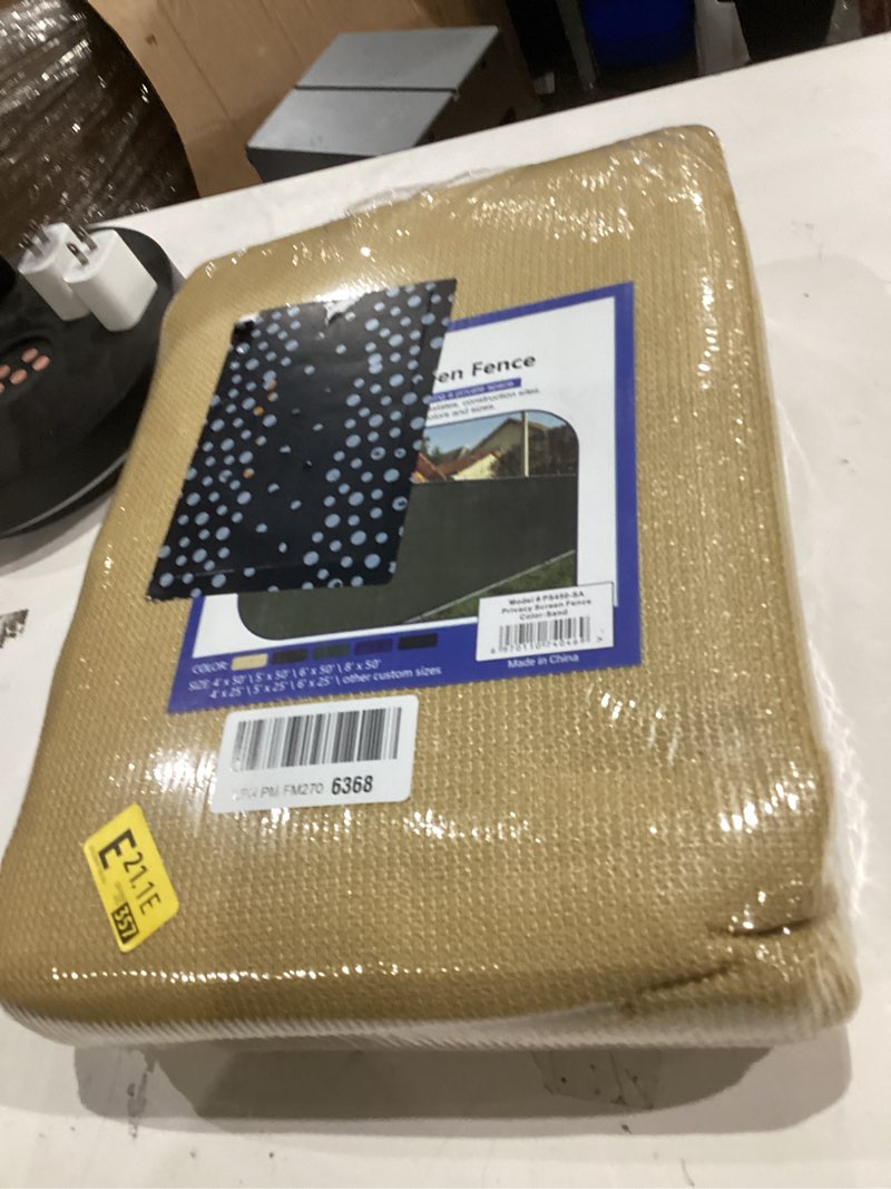 Condition photo showing New/Like New for i COVER 4x50ft Fence Privacy Screen, Heavy Duty Privacy Fence Screen, Outdoor Shade Cloth Mesh Barrier, Cable Zip Ties Included, Sand 4x50ft Sand