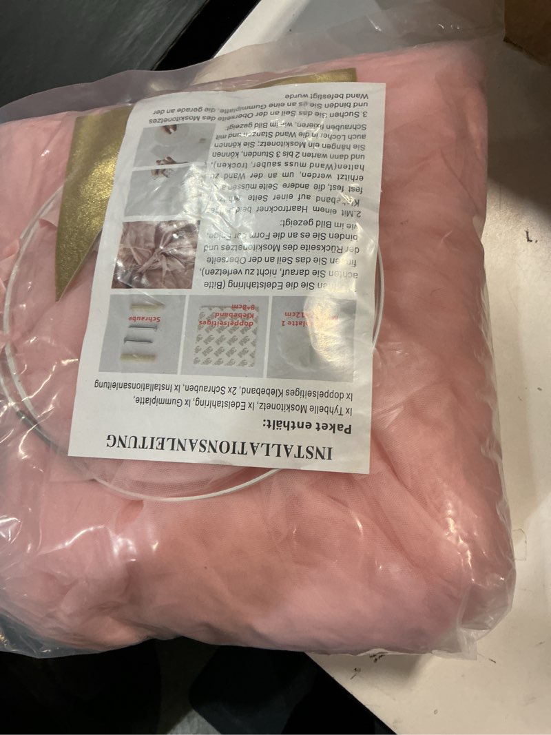 Condition photo showing New/Like New for Kids Bed Canopy,Princess Hanging Mosquito Net for Baby Crib Nook Castle Nursery for Kid's Room Decor,Pink Princess Style,pink