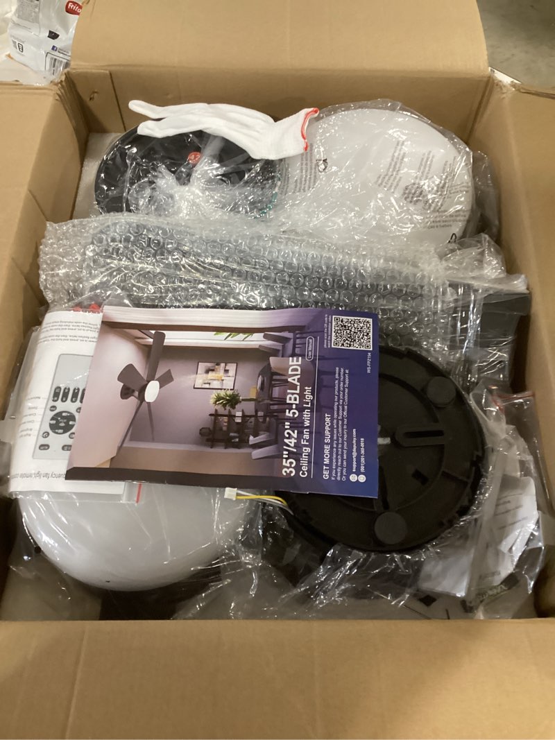 Depuley 35-Inch Ceiling Fans with Lights: Indoor/Outdoor Flush Mount Ceiling Fan with Remote Control