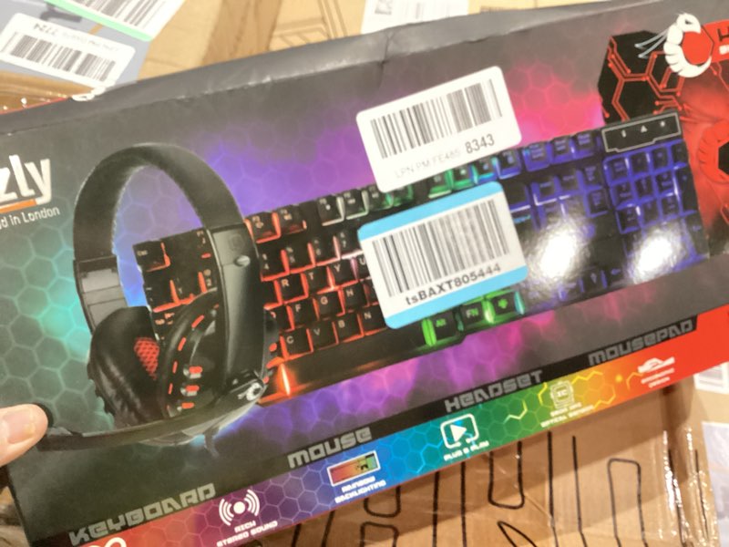 Condition photo showing As Is for Gaming Keyboard and Mouse and Mouse pad and Gaming Headset, Wired LED RGB Backlight Bundle for PC Gamers and Xbox and PS4 Users - 4 in 1 Edition Hornet RX-250 Black
