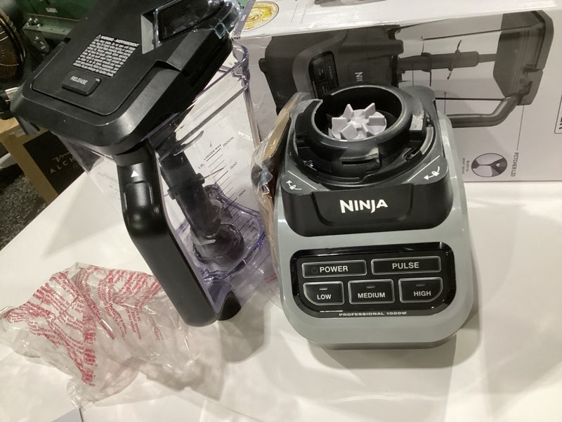 Condition photo showing As Is for ninja bl610 professional 72 oz countertop 1000-watt base and total crushing technology for-smoothies, ice and frozen fruit, black, blender + pitcher, not tested