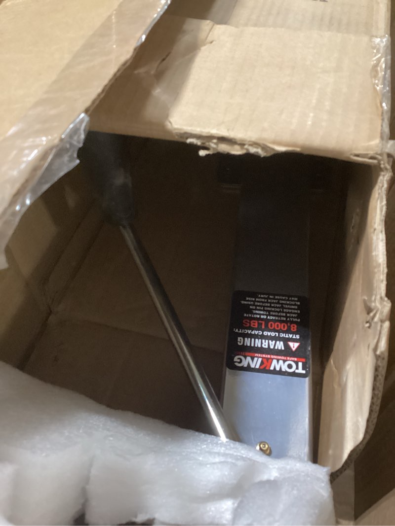 Condition photo showing As Is for 8000lbs square trailer jack, 15" lift, heavy duty swivel jack with drop leg, for rv, boat, and utility trailers