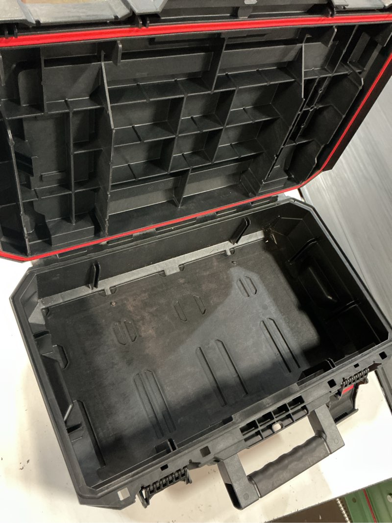Condition photo showing Good Condition for craftsman tradestack 21.625-in w x 6.375-in h x 14.625-in d black structural foam tool box