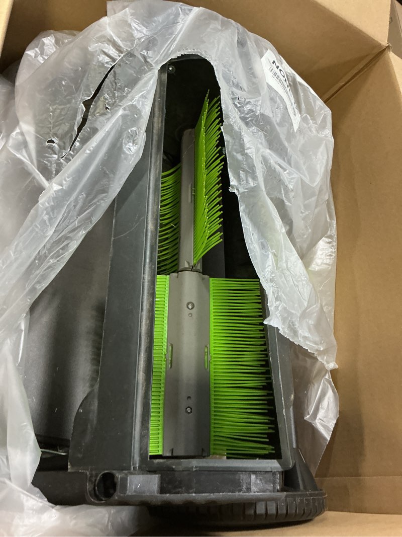 Condition photo showing As Is for (Similar)Earthwise LSW70021 21-Inch Width Leaf & Grass Push Lawn Sweeper, Black