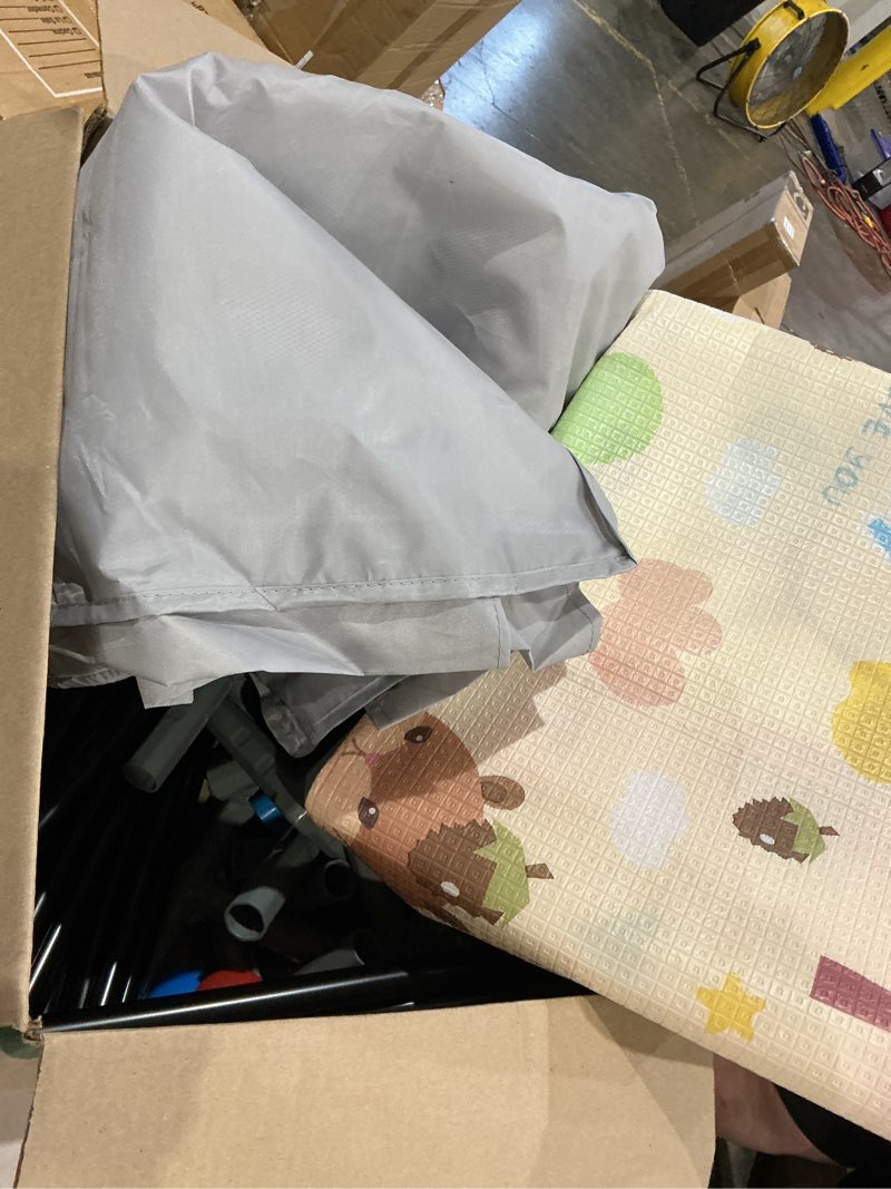 Condition photo showing As Is for similar to baby corral 50x50 inches foldable portable with breathable mesh