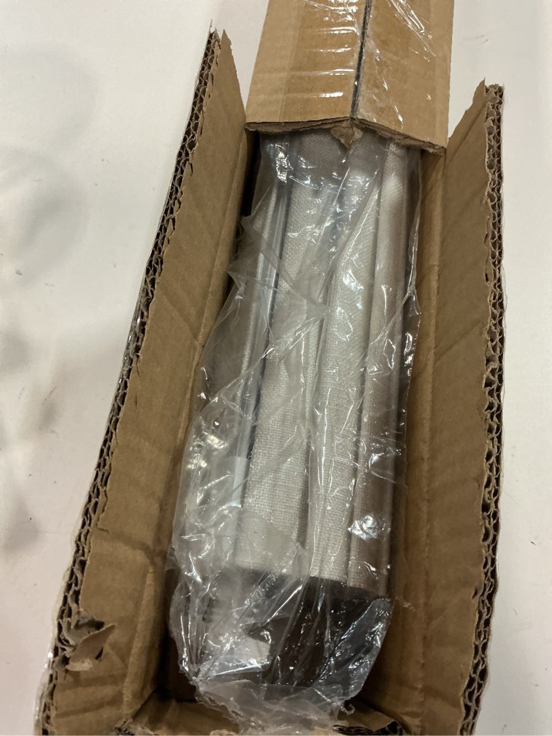 Condition photo showing As Is for LazBlinds No Tools No Drill Cordless Roman Shades for Windows, Blackout Thermal Insulated UV Blocking Window Blinds, Lightweight Fabric Blinds for Indoor Windows, 20" W x 60" H, Blackout - White White 20" W x 60" H