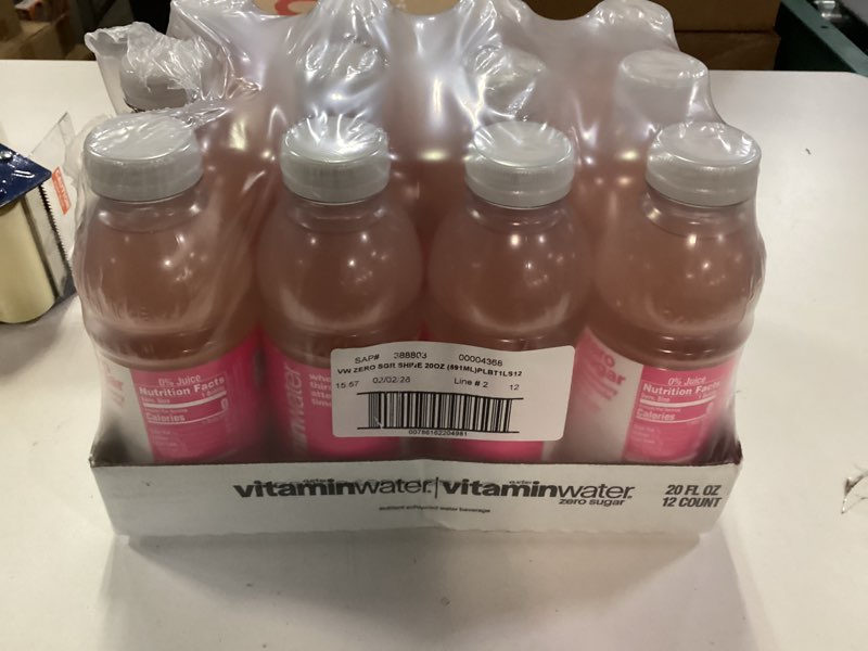 Condition photo showing New/Like New for vitaminwater Shine Strawberry Lemonade Zero Sugar, Flavored Water Beverage, 20 fl oz Bottles, 12 Pack Zero Sugar Shine Strawberry Lemonade 20 Fl Oz (Pack of 12) (best by 2.2.26)