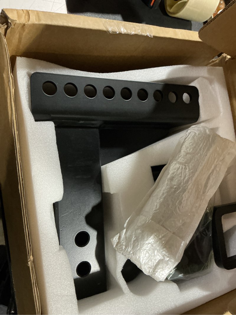 Condition photo showing Good Condition for adjustable trailer hitch -drop hitch (fits 2.5-inch receiver) -heavy duty tow hitch with 6-inch drop/rise, 2" & 2-5/16" ball hitches for truck (25,000 lbs gtw) -w/anti-theft hitch locking pins