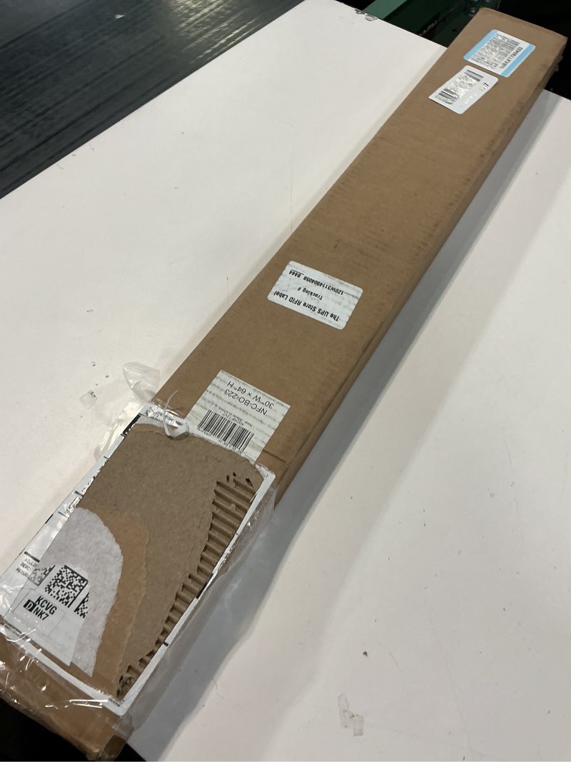 Condition photo showing New/Like New for LazBlinds Cordless Cellular Shades, No Tools No Drill Blackout Honeycomb Shades Pleated Blinds for Windows, 30" W x 64" H, Dark Grey Blackout-dark Grey 30'' W x 64'' H