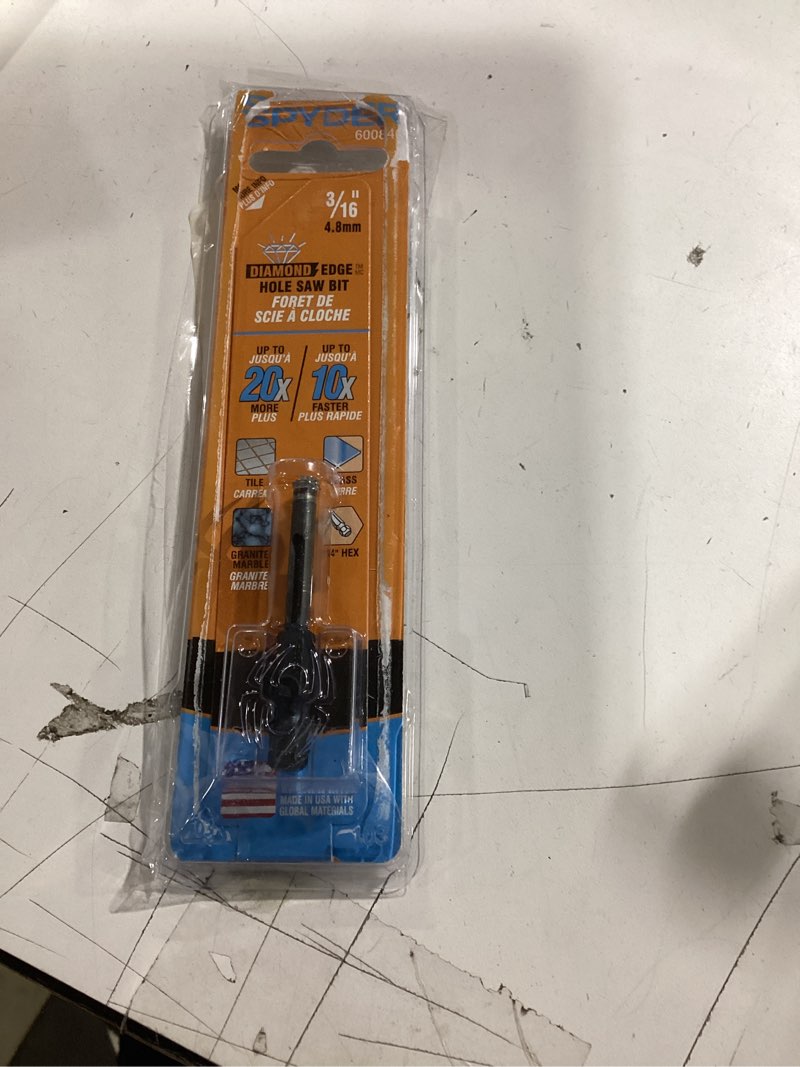 Condition photo showing Good Condition for spyder diamond edge 3/16-in diamond arbored hole saw
