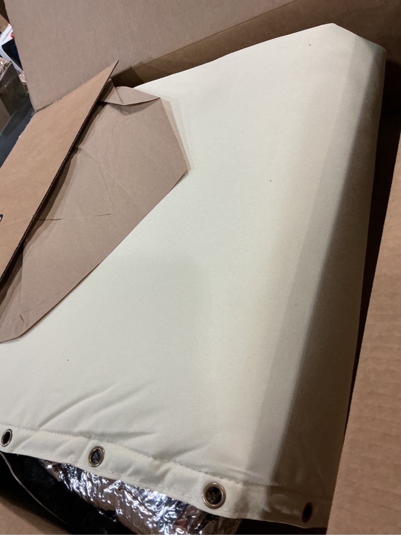 Condition photo showing As Is for 4-Way Opening Backflow Preventer Cover (5°F) Heavy-Duty 5-Layer Insulated Enclosure, All-Weather Protection for Outdoor Pipe, Irrigation Sprinkler Valve, Well Water Pump, 14" Wx18 H Beige 14"Wx18"H Beige