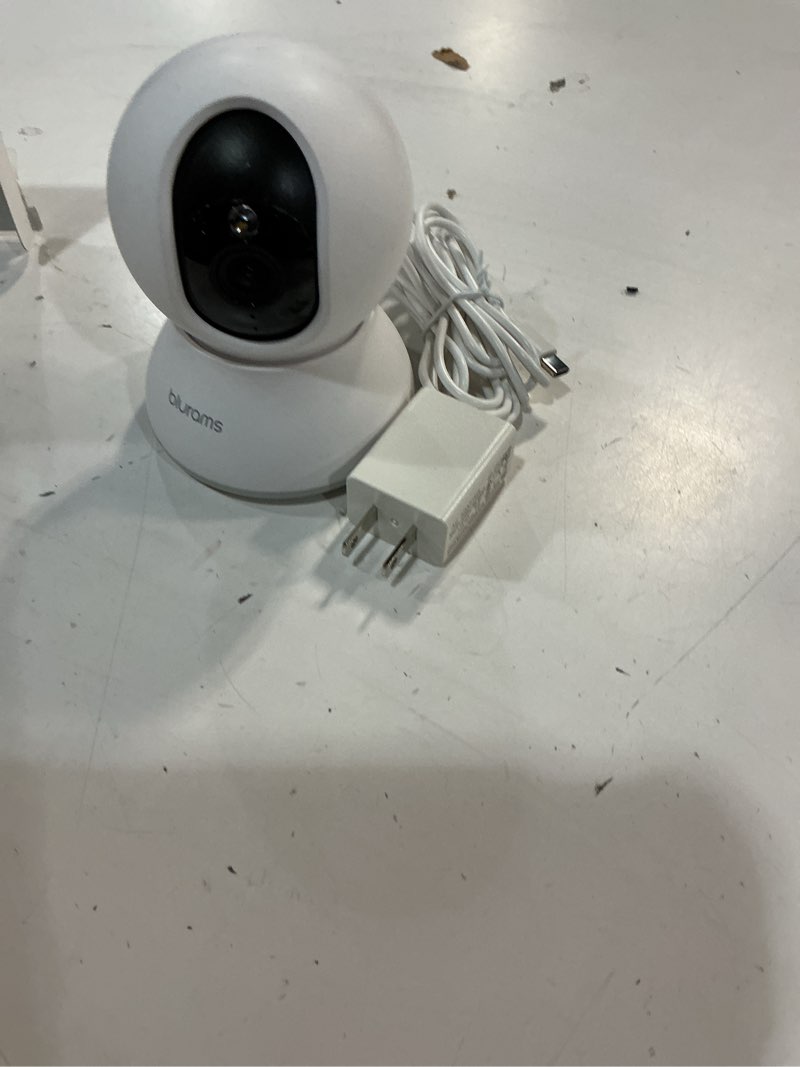 Condition photo showing As Is for blurams 5g pet camera 2k, 360° ptz dog camera with phone app, indoor cameras for home security w/dual-band wifi6, 2-way audio, motion tracking, color/ir night vision, siren, cloud&sd white wifi6