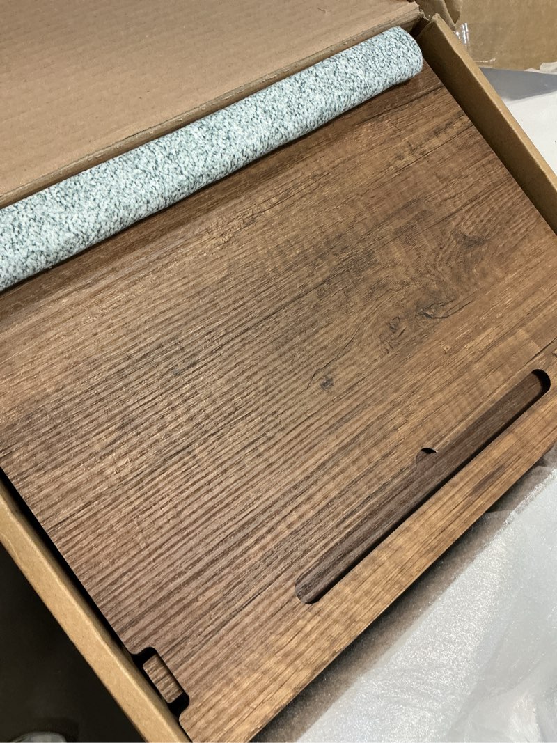 Condition photo showing Good Condition for vigo wood lap desk for laptop - laptop tray with cushion, portable lap desk for lap, adjustable lapdesk, couch lap top table for work, ergonomic lap top stand for bed walnut