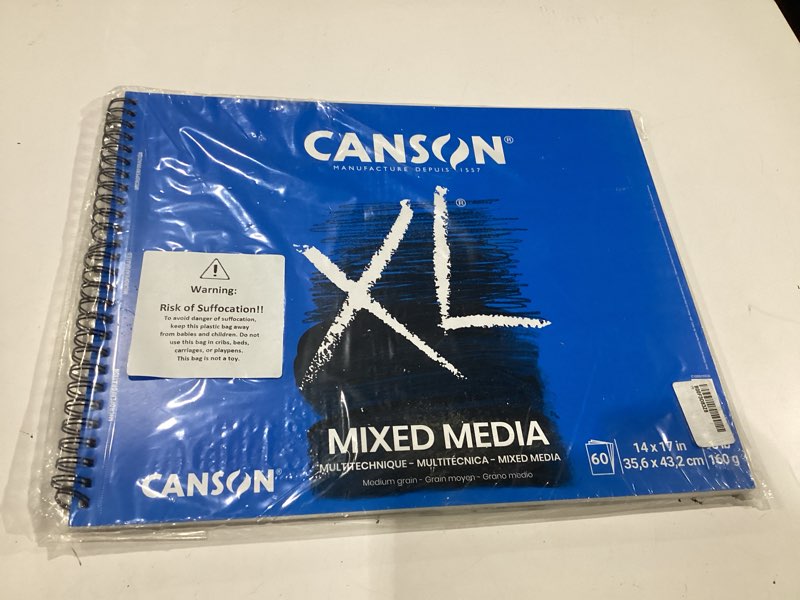 Condition photo showing New/Like New for canson xl series mix paper pad, heavyweight, fine texture, heavy sizing for wet and dry media, side wire bound, 98 pound, 14 x 17 in, 60 sheets, 14"x17", 0