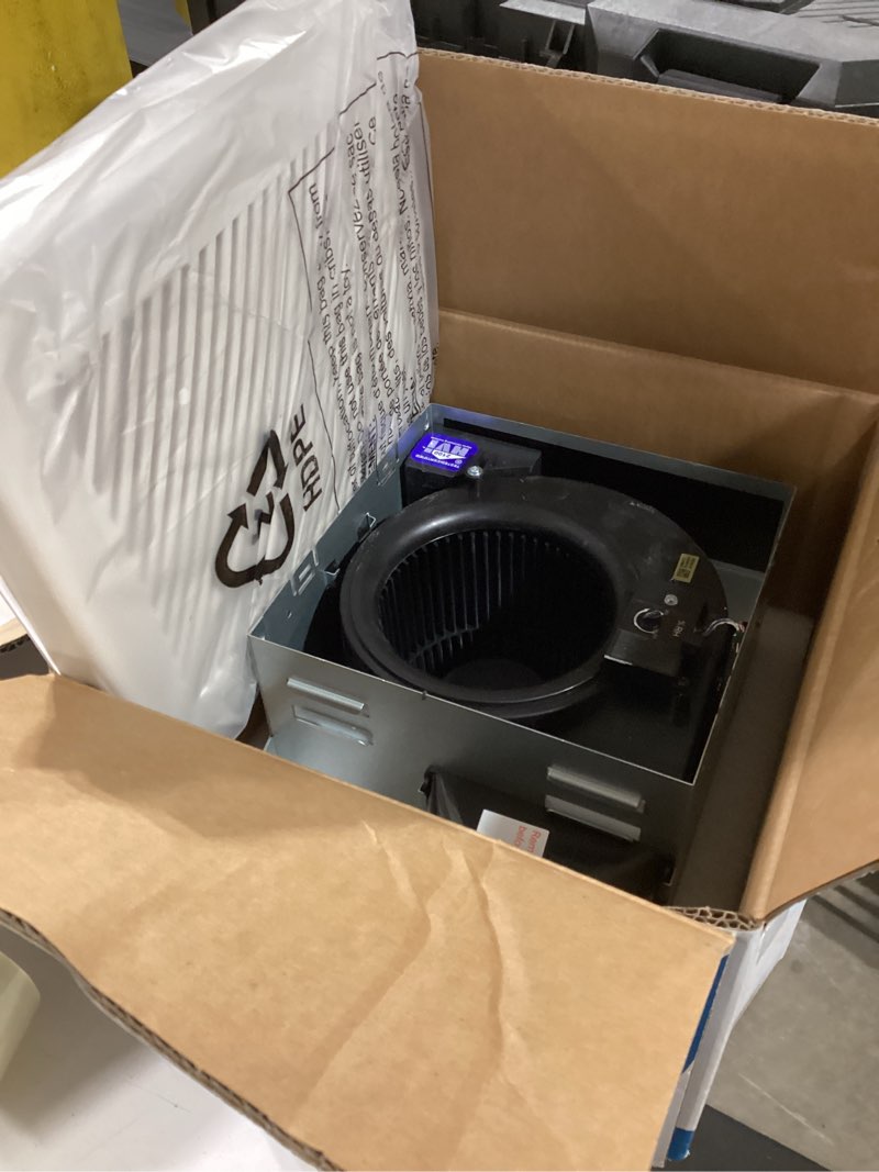 Condition photo showing As Is for utilitech 1.5-sone 100-cfm white bathroom fan with humidity sensor (energy star certified)