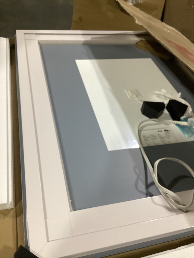 Condition photo showing Good Condition for loaao 40x32 led bathroom mirror with lights, anti-fog, dimmable, backlit + front lit, lighted bathroom vanity mirror for wall, memory function, waterproof, tempered glass led 32"l x 40"w