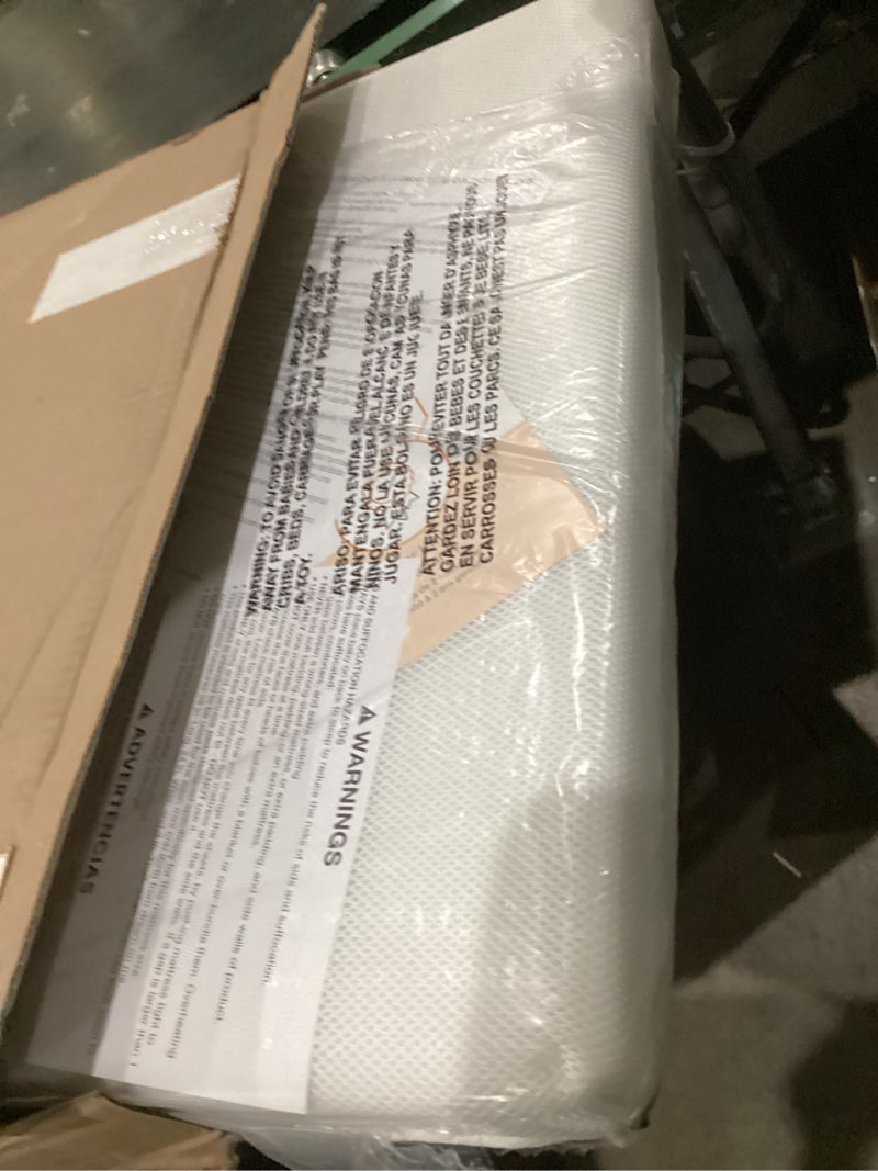 Condition photo showing Good Condition for dream on me 2-in-1 breathable two-sided 3" portable mini crib mattress, greenguard gold certified, vinyl and breathable fabric, white