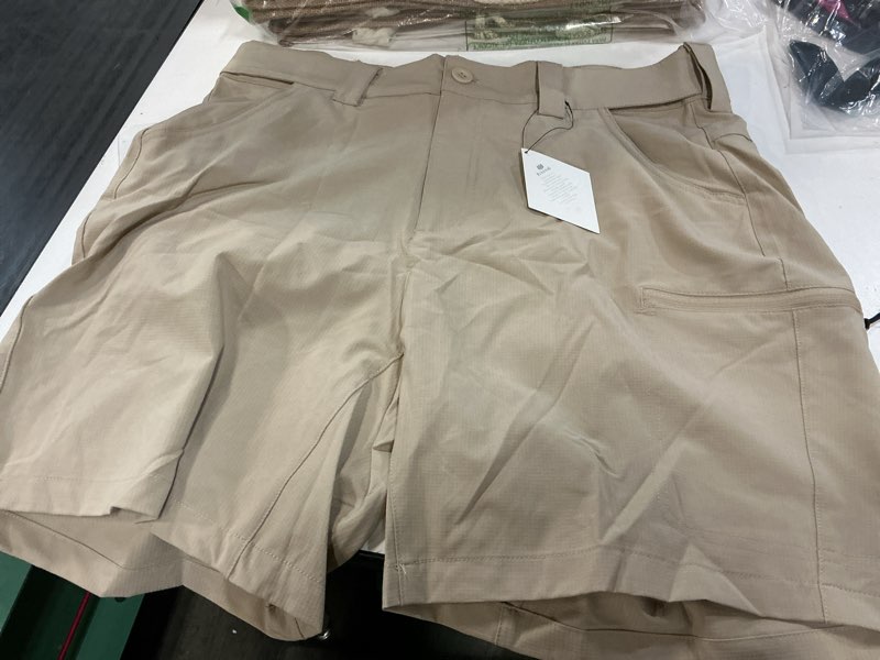 Condition photo showing Good Condition for fitst4 men’s cargo hiking shorts 7 inch stretch water resistant quick dry lightweight outdoor tactical shorts kahki size m