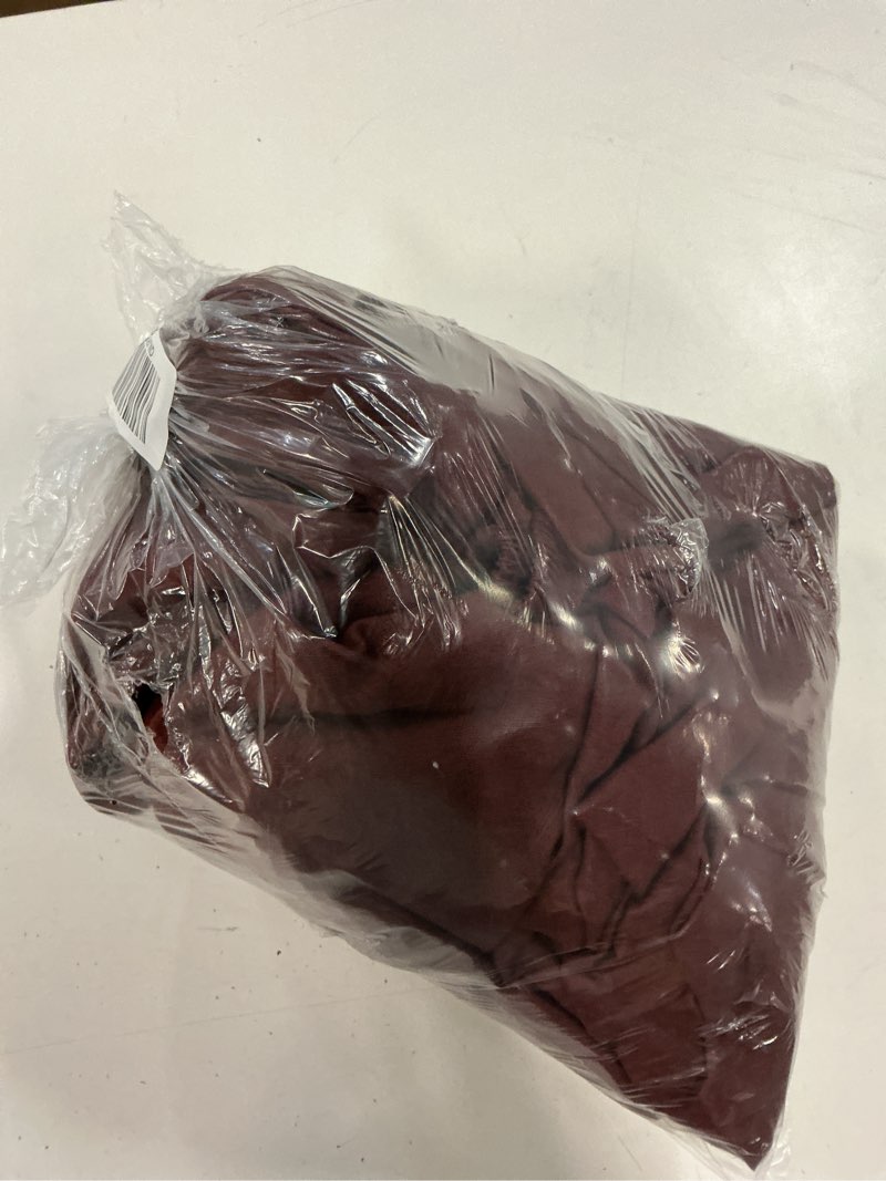 Condition photo showing Good Condition for european linen fitted sheet set, king, burgundy