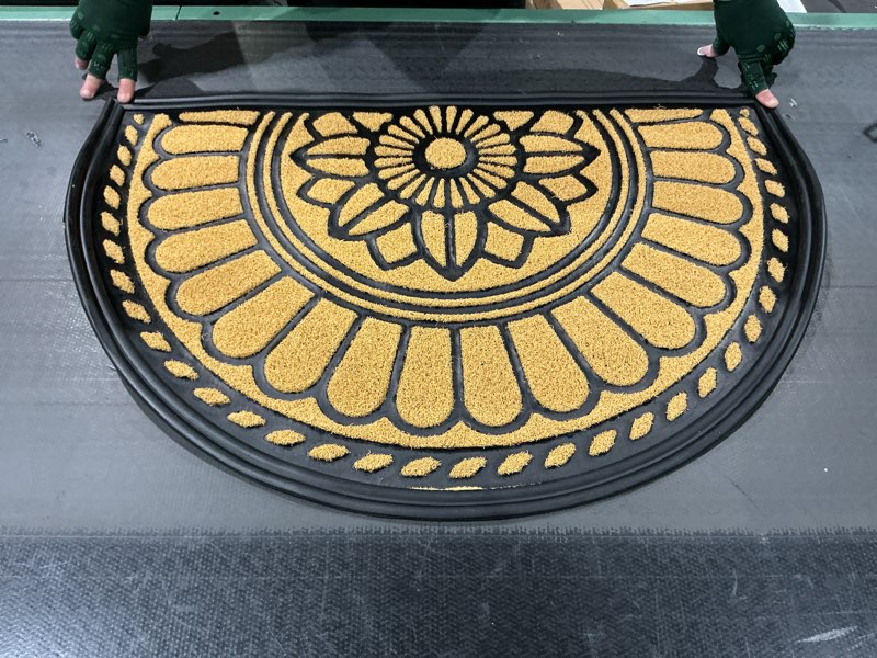 Condition photo showing New/Like New for delxo half round door mat?heavy duty door mats outdoor,non-slip welcome entrance way rug,semi circle welcome mats outdoor for home entrance,ideal for entryway rug?garage, patio, 24"x 36"?yellow