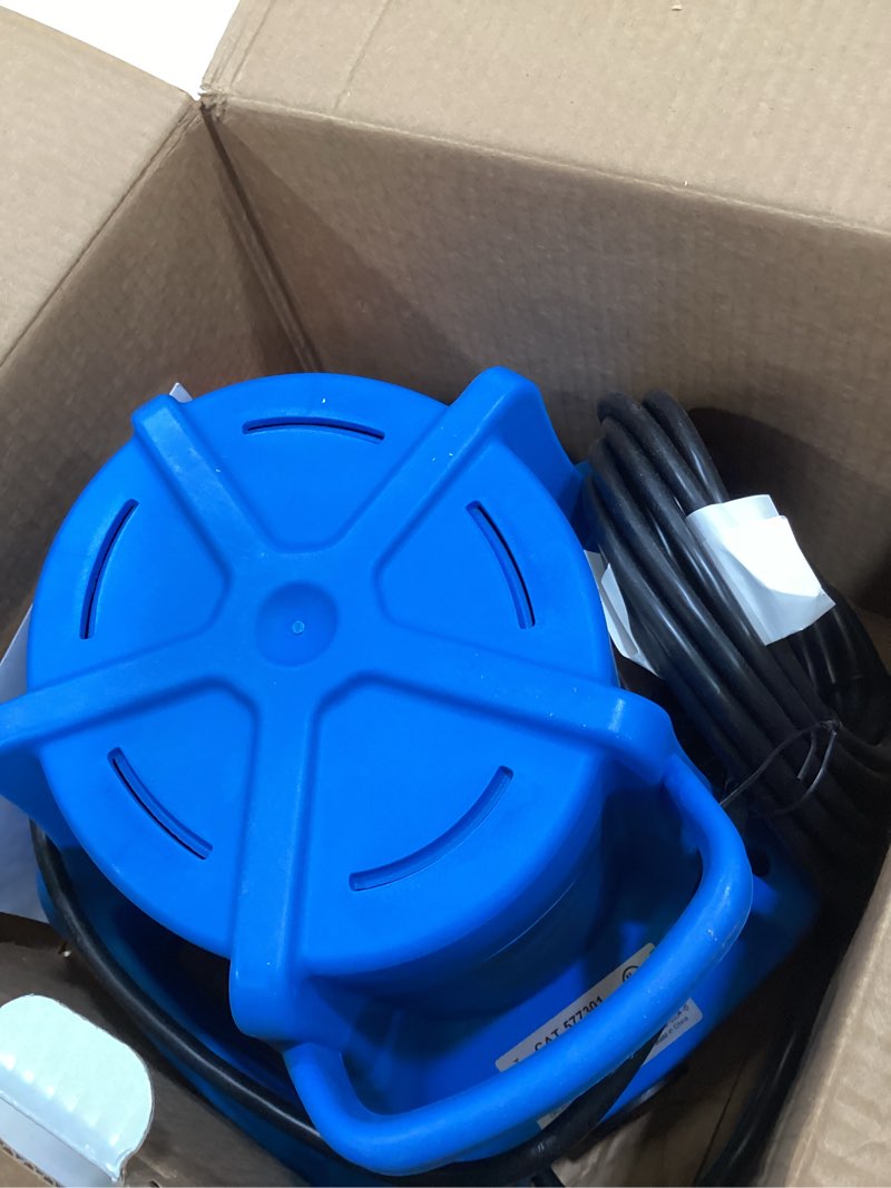 Condition photo showing As Is for little giant apcp-1700 115-volt, 1/3 hp, 1745 gph, automatic, submersible, swimming pool cover pump with 25-ft. cord, light blue, 577301