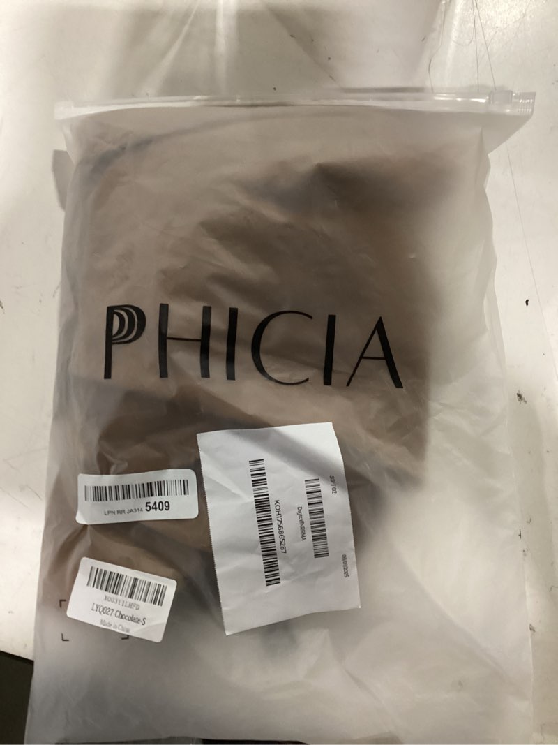 Condition photo showing New/Like New for 2025 Summer Women's Satin Off Shoulder Formal Dress Wedding Guest Elegant Butterfly Sleeve Split Cocktail Prom Midi Dresses Chocolate Small