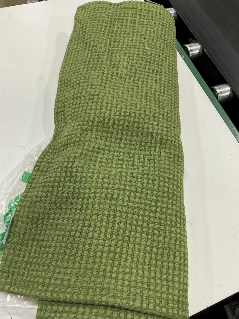 Condition photo showing Good Condition for kozyfly cotton 2x6 washable runner rug, non slip runners for hallway, woven entryway runner, braided floor carpet runner for entry, kitchen, bedside, hall, olive green/earthy green 2' x 6' (runner) olive green/earthy green