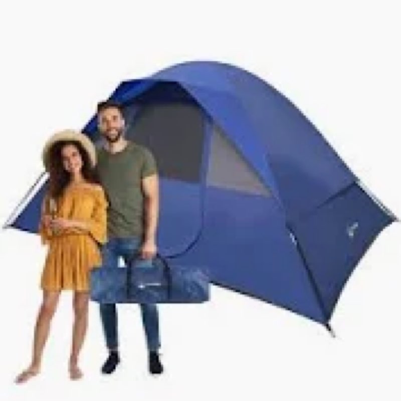5 Person Camping Tent with Rain Fly and Carrying Bag - Lightweight Outdoor Pop Up Tents for Camping 