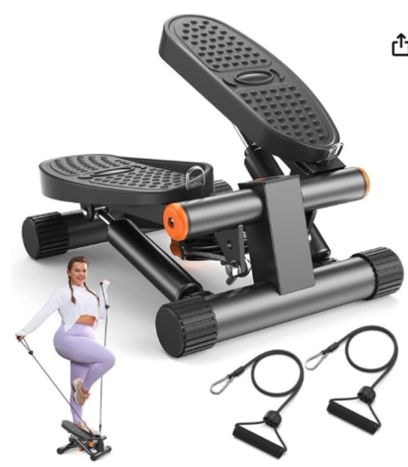 Niceday Steppers for Exercise, Stair Stepper with Resistance Bands, Mini Stepper with 300LBS Loading Capacity, Hydraulic Fitness Stepper with LCD Monitor