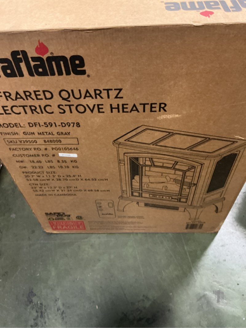 Condition photo showing New/Like New for INFRARED QUARTZ ELECTRIC STOVE HEATER gun metal greay