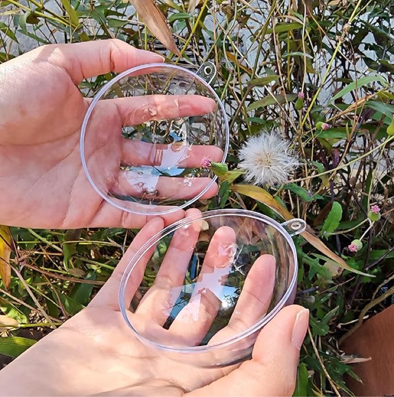 yoziemq acrylic hollow ball, clear plastic fillable ornaments ball, diy clear plastic balls for new years present,xmas tree,home decoration,wedding,party (8cm/3.15inch?10pcs)