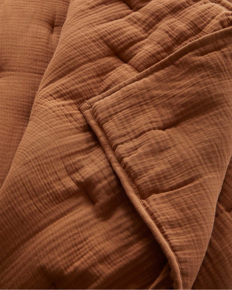 organic cotton airy gauze quilt in terracotta (3 pcs)(88in x 92in)