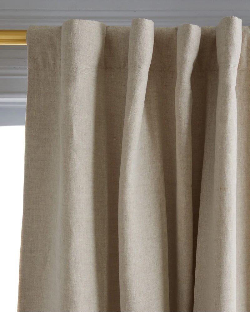European Linen Curtain - Single Panel, 48x96, Dark Flax