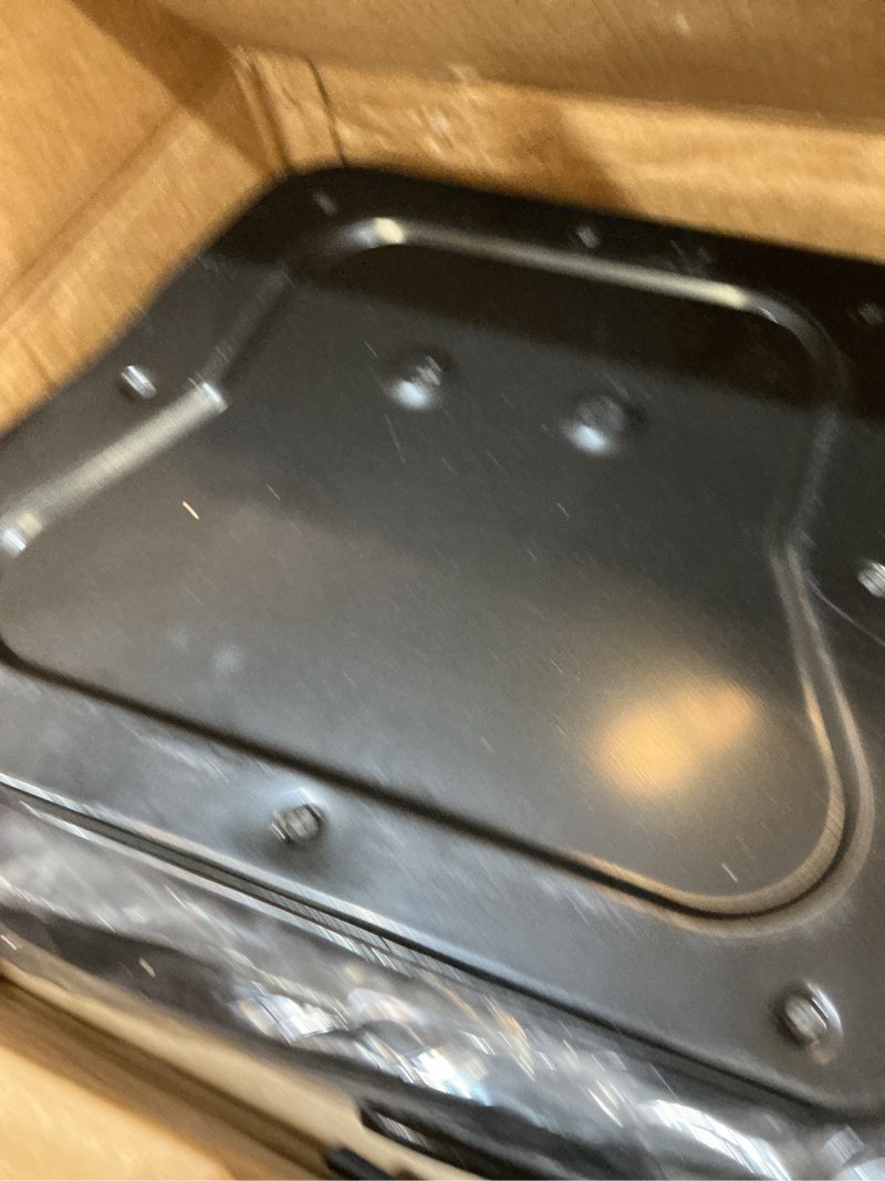 Condition photo showing New/Like New for universal forklift & tractor seat with adjustable backrest angle, sliding rail, heavy-duty replacement seat for tractor, excavator, skid steer, backhoe, dozer, telehandler