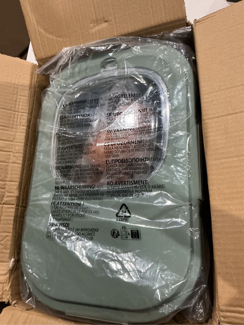 Condition photo showing Good Condition for Collapsible Dog Food Storage Container with Lids, Airtight 30 35 Lbs Rice Cereal Flour Sugar Containers Dispenser, Sealable 20 25 Lbs Dog Pet Cat Bird Seed Kitchen Holder Bin Bucket with Rolling Wheel Green