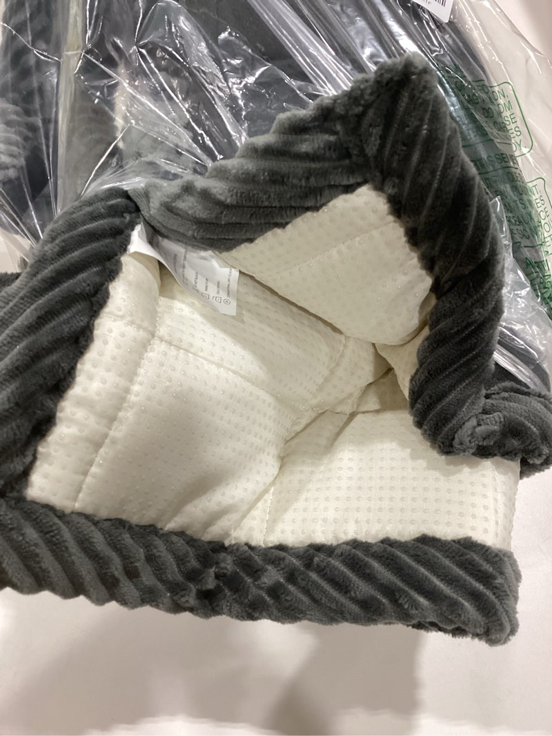 Condition photo showing As Is for luxury microfiber chenille bath mat, non-slip washable floor rug, water absorbing door mat for bathroom, muddy paws dog mat, grey