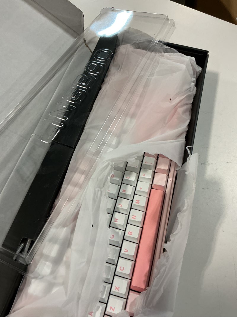 Condition photo showing Good Condition for lingbao k108 pro wireless mechanical keyboard with screen & knob, full size creamy keyboard with number pad, 10000mah battery, pbt keycaps, rgb backlit, hot-swappable pink gaming keyboard for pc/mac white & pink