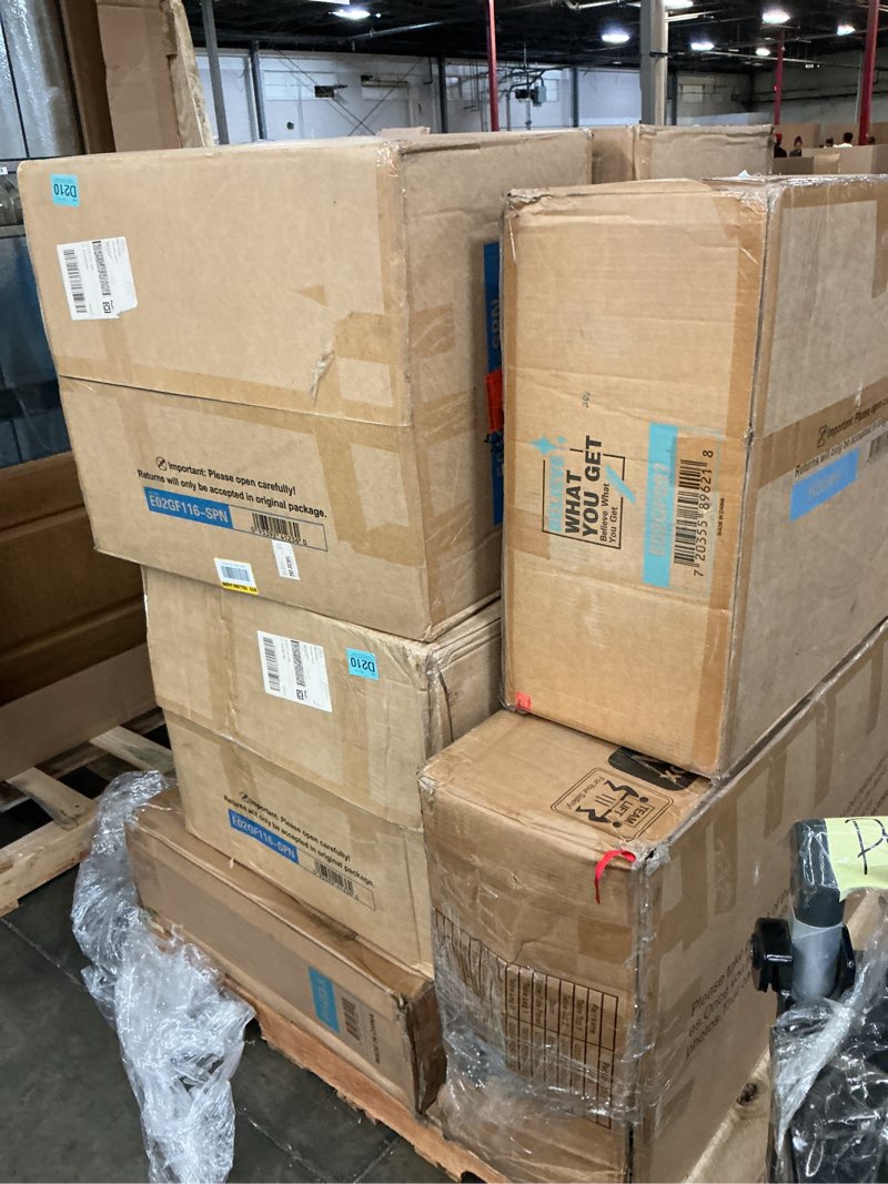 Condition photo showing Good Condition for (7 boxes for pickup)9-piece metal patio outdoor dining set with high back padded textilene swivel chairs