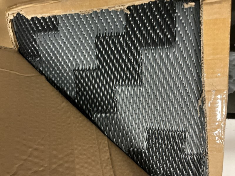 Condition photo showing Good Condition for rurality outdoor rugs 9x12 feet for patios clearance,plastic straw waterproof mats for rv,backyard,porch,deck,balcony,black&deep grey cross-black&deep grey 9' x 12' (rectangular)