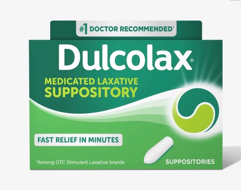 dulcolax stimulant laxative medicated suppositories, predictable & effective constipation relief, bi ( 56 suppositories)( bb may 2028)