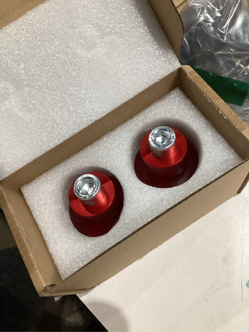 Condition photo showing New/Like New for Decorative Wheel M12 Screw Install on Engine Guard Saddlebag Guard for Harley-Davidson Touring Street Glide Road Glide Road King Electra/Ultra Models (Red)