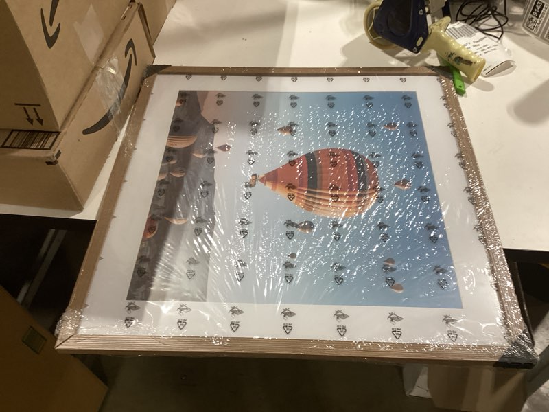 Condition photo showing Good Condition for jcjmy 22x22 picture frame rustic brown with 18x18 mat, display photo 18x18 with mat or 22 x 22 without mat, wall hanging large 22x22 poster frame with shatter resistant plexiglass, rustic brown rustic brown 22x22 inch