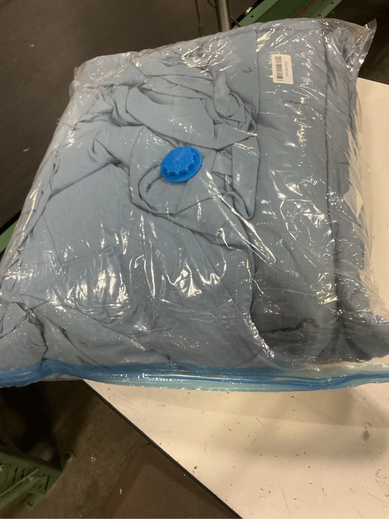 Condition photo showing Good Condition for cozylux queen comforter set grayish blue - 240gsm 7 pieces bed in a bag queen, oeko-tex certified bedding set, all season soft bed set with down alternative comforter, sheets, pillowcases & shams grayish blue queen(88"x88")