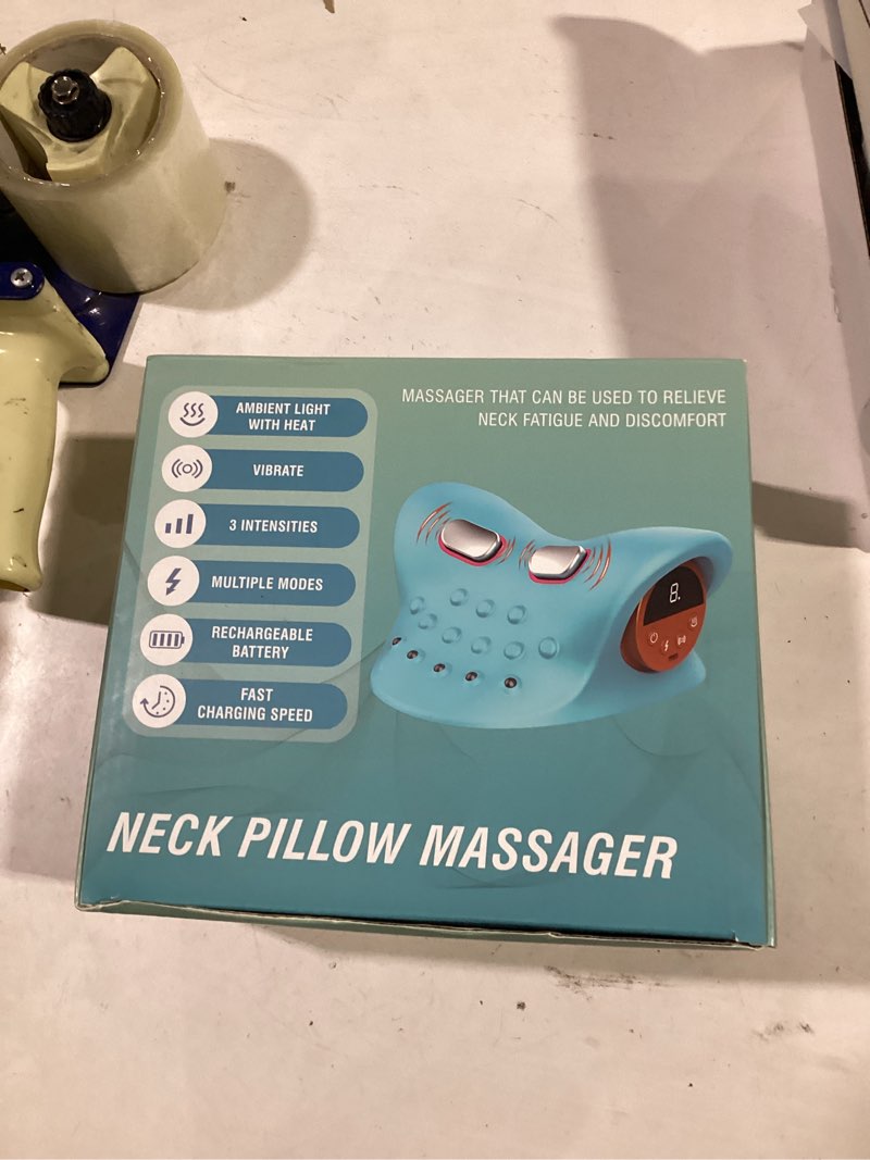 Condition photo showing Good Condition for smedz neck massager 2026, 4-in-1 neck & shoulder massager with multi-directional stretch, heating & vibration, 360° remote control–ergonomic for home, office, car travel??sky blue?? prussian blue